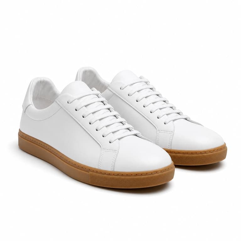 Clean sneakers photo on white