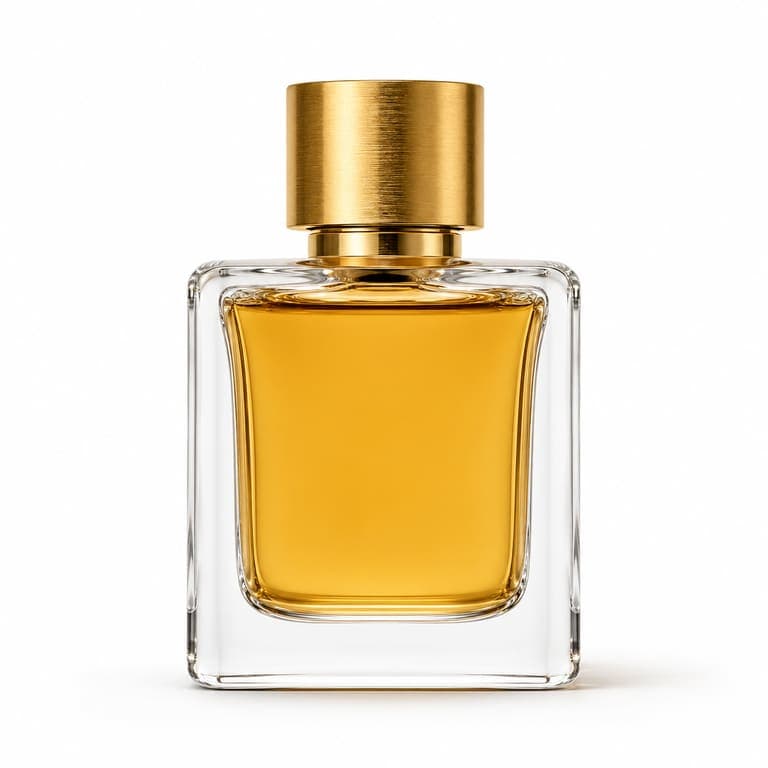 Clean perfume photo on white